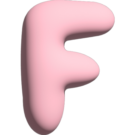 The Gift Label Wall Letter - F - Pink