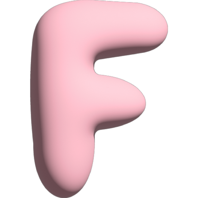 The Gift Label Wall Letter - F - Pink