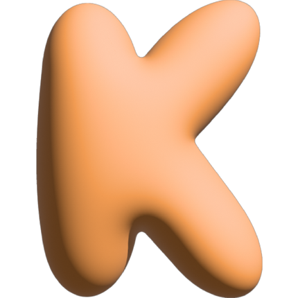 The Gift Label Wall Letter - K - Orange