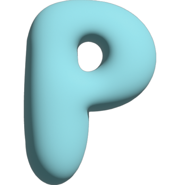 The Gift Label Wall Letter - P - Blue