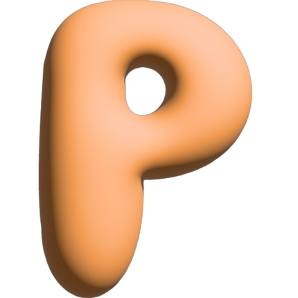 The Gift Label Wall Letter - P - Orange