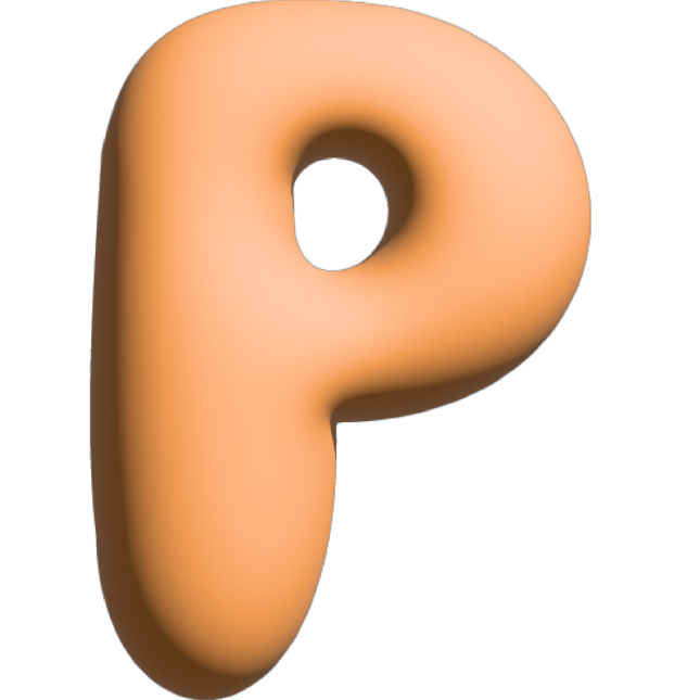The Gift Label Wall Letter - P - Orange