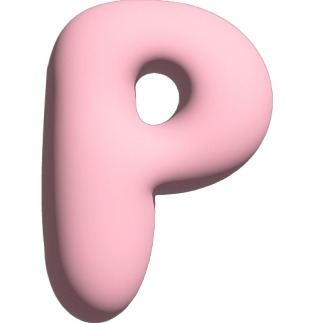 The Gift Label Wall Letter - P - Pink