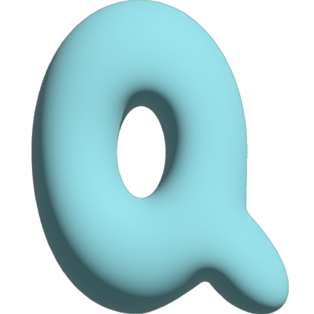 The Gift Label Wall Letter - Q - Blue