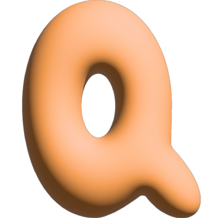 The Gift Label Wall Letter - Q - Orange