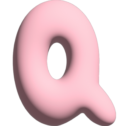 The Gift Label Wall Letter - Q - Pink