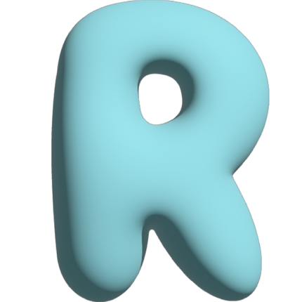 The Gift Label Wall Letter - R - Blue