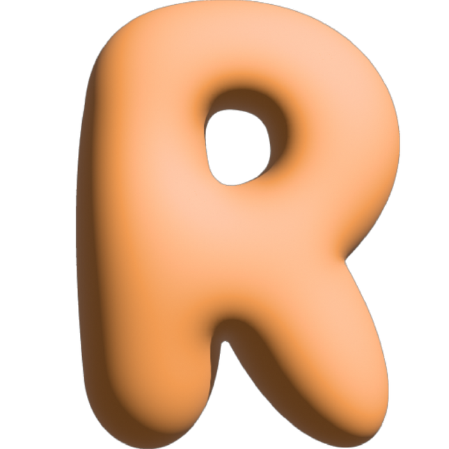The Gift Label Wall Letter - R - Orange
