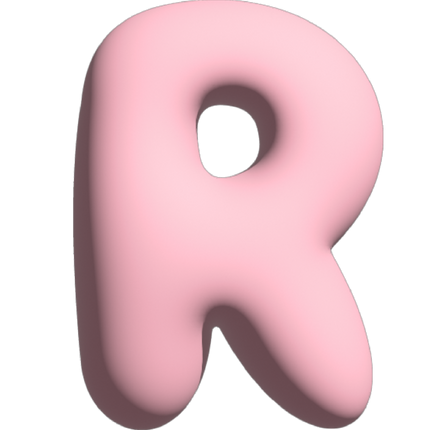 The Gift Label Wall Letter - R - Pink