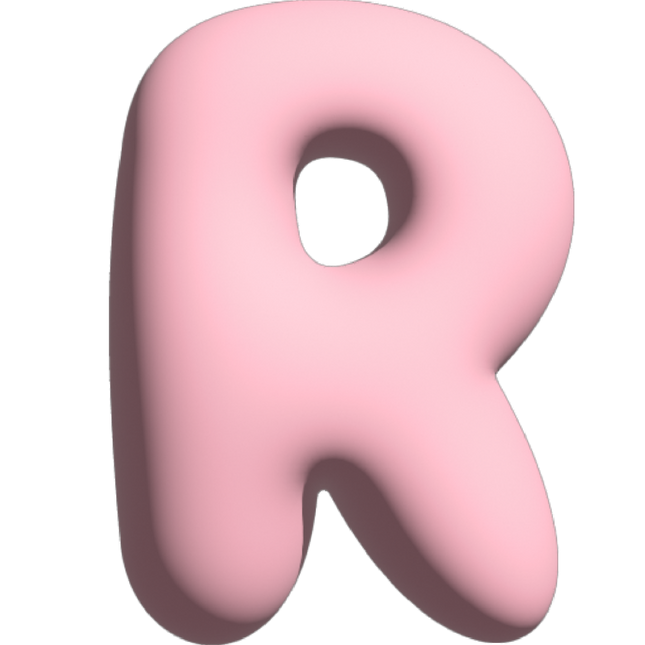 The Gift Label Wall Letter - R - Pink