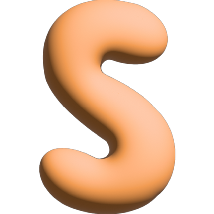 The Gift Label Wall Letter - S - Orange