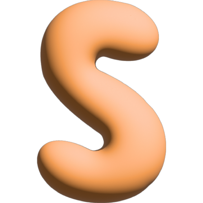 The Gift Label Wall Letter - S - Orange
