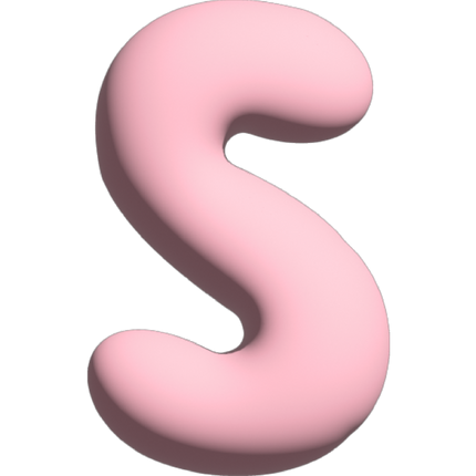 The Gift Label Wall Letter - S - Pink