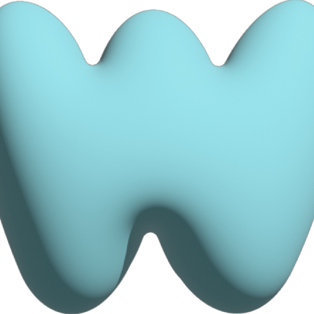 The Gift Label Wall Letter - W - Blue