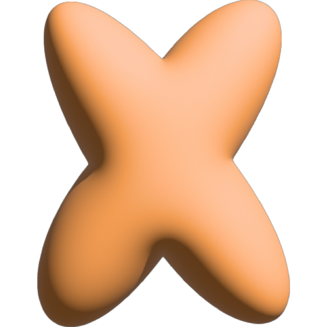 The Gift Label Wall Letter - X - Orange