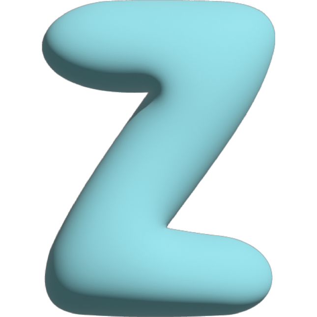 The Gift Label Wall Letter - Z - Blue