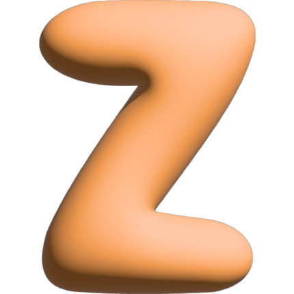 The Gift Label Wall Letter - Z - Orange