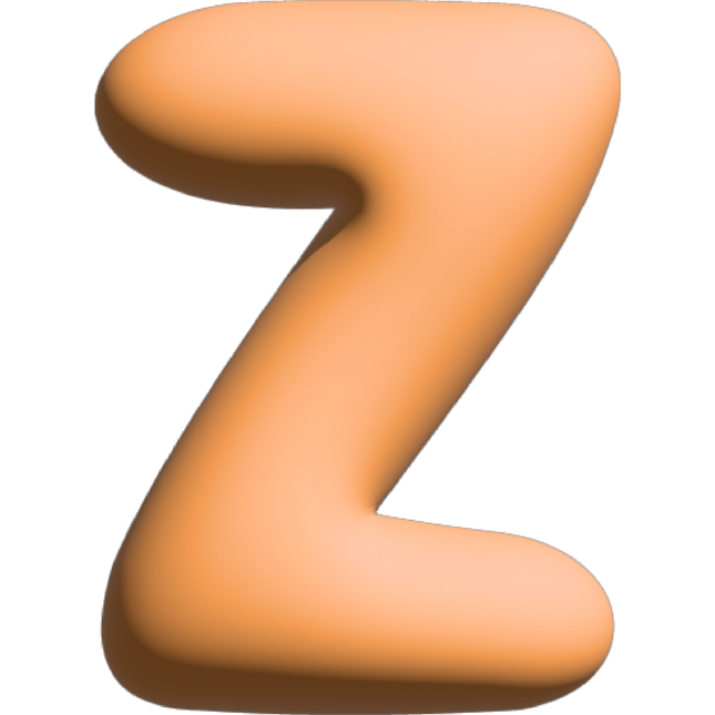 The Gift Label Wall Letter - Z - Orange