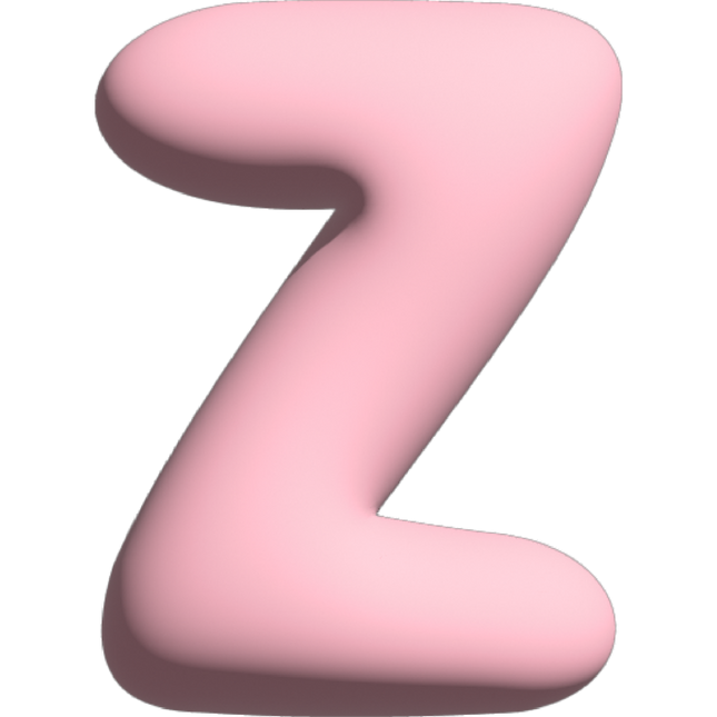 The Gift Label Wall Letter - Z - Pink