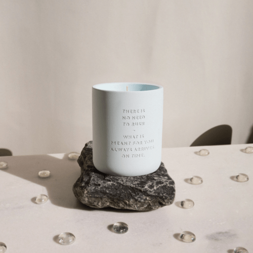 Cement candle - Blue