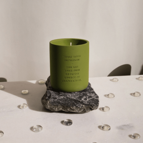 Cement candle - Green 
