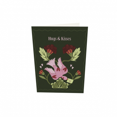 Greeting card - Hugs & Kisses - Bird