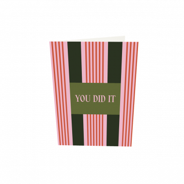 Greeting card - You Did It - Green/Pink