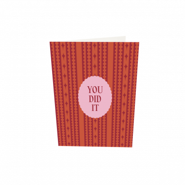 Greeting card - You Did It - Pink/Red