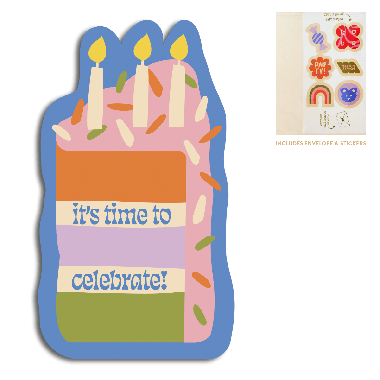 Cut-Out Cards - Cake - It's Time To Celebrate