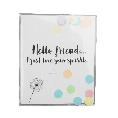 Confettikaart - Hello friend