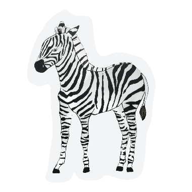 Cut-out kaart - Zebra