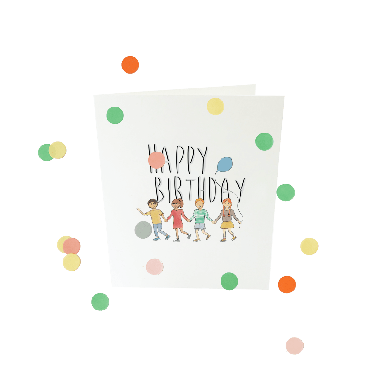 Baby confettikaart - Happy birthday