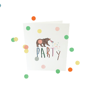Baby confettikaart - Party