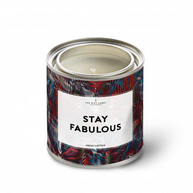 Grote geurkaars in blik - Stay fabulous - Fresh cotton