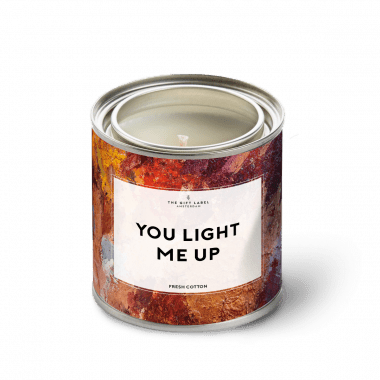 Grote geurkaars in blik - You light me up - Fresh cotton